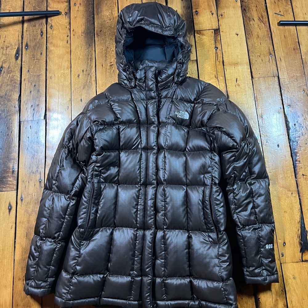 The North Face Women’s Medium 600 Goose Down Coat Parka Brown Insulated Puffer